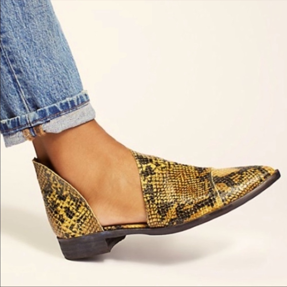 Free People Royale Flat Booties Leather Snake Boot